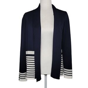 Roz & Ali Blue & White Long‎ Sleeve Cardigan